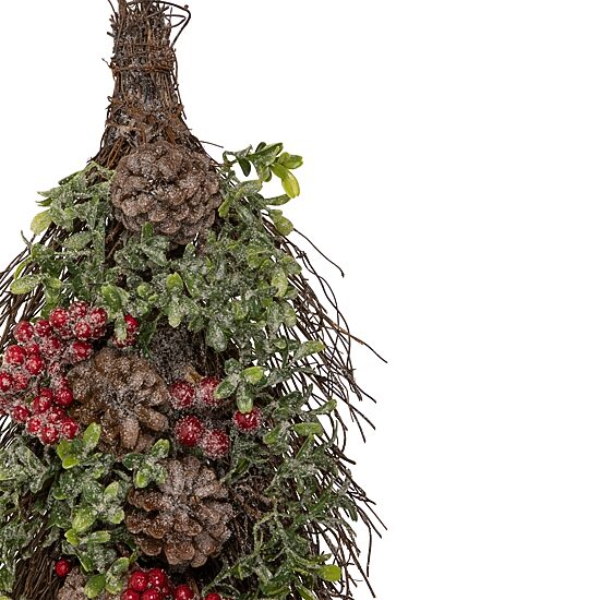 28'' Glittered Pine Cone and Berry Artificial Teardrop Christmas Swag - Unlit