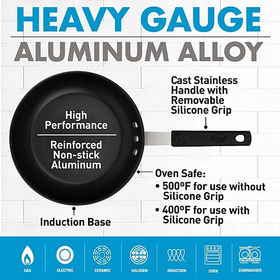 Gotham Steel Pro Series NSF Nonstick 8" Frying Pan with Removeable Rubber Handle
