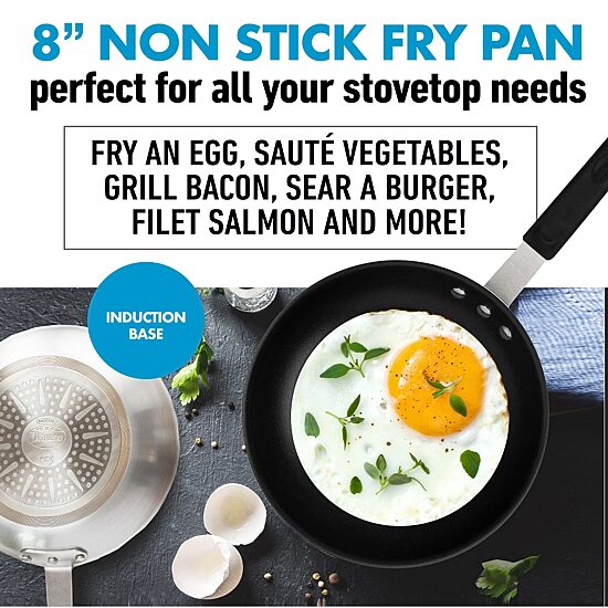 Gotham Steel Pro Series NSF Nonstick 8" Frying Pan with Removeable Rubber Handle