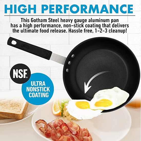 Gotham Steel Pro Series NSF Nonstick 8" Frying Pan with Removeable Rubber Handle