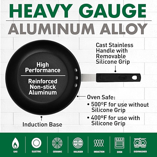 Gotham Steel Pro Series NSF Nonstick 12" Frying Pan with Removeable Rubber Handle