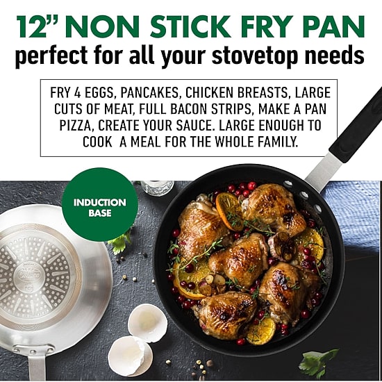Gotham Steel Pro Series NSF Nonstick 12" Frying Pan with Removeable Rubber Handle