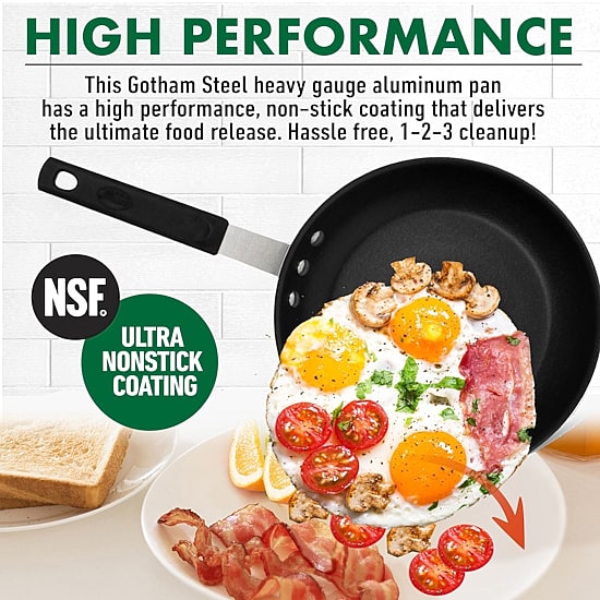 Gotham Steel Pro Series NSF Nonstick 12" Frying Pan with Removeable Rubber Handle