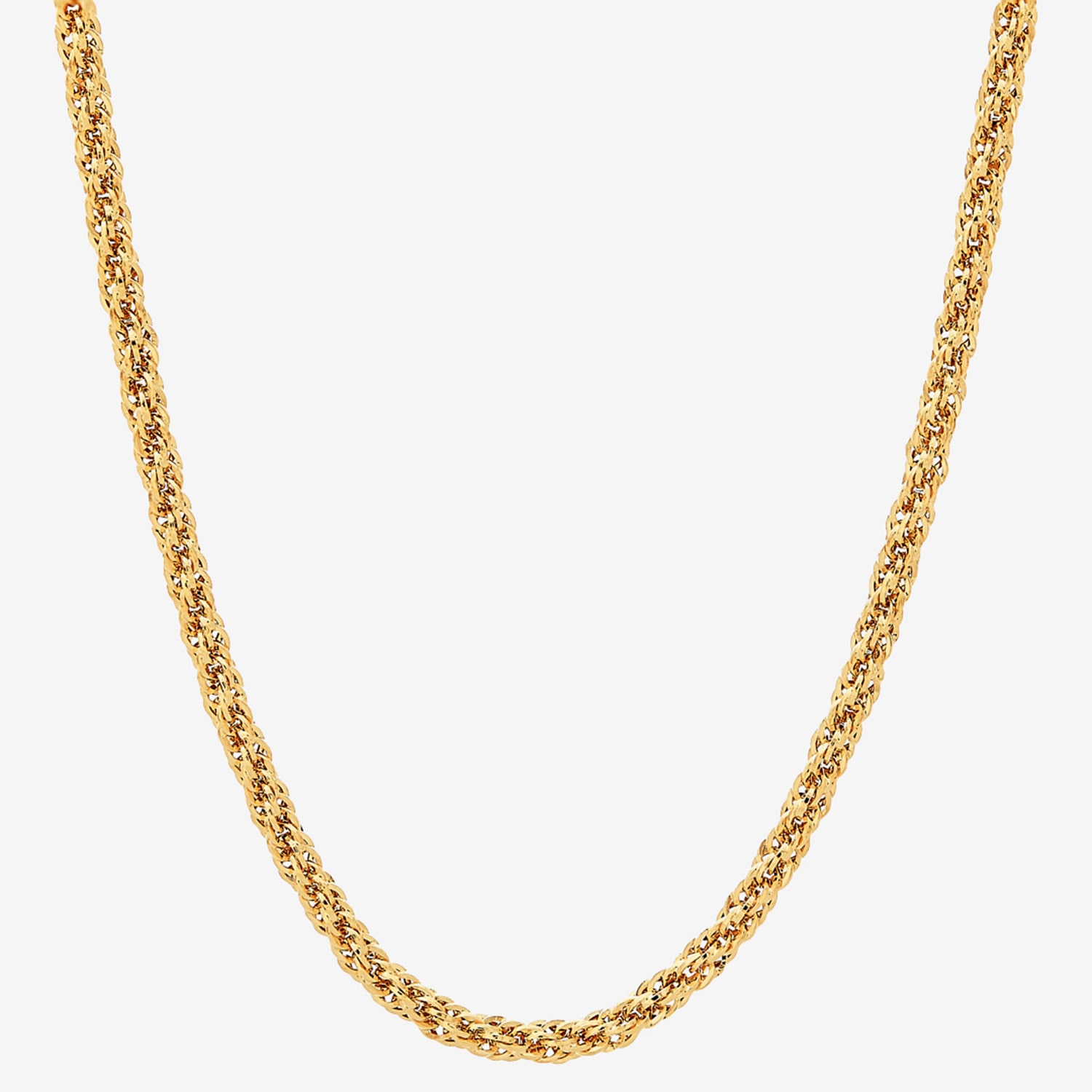 Unisex Adult 10K Gold 18 Inch Rope Chain Necklace