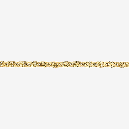 Unisex Adult 10K Gold 18 Inch Rope Chain Necklace