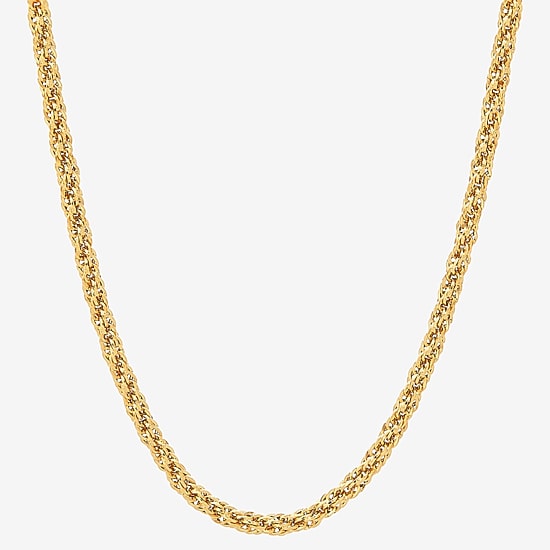 Unisex Adult 10K Gold 18 Inch Rope Chain Necklace