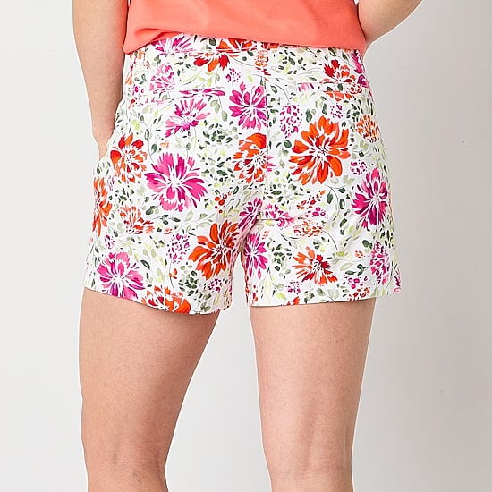 St. John's Bay Womens 5" Mid Rise Chino Short