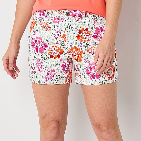 St. John's Bay Womens 5" Mid Rise Chino Short