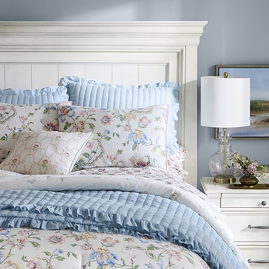 Martha Stewart Blue Ruffle Reversible Quilt