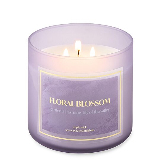 Distant Lands Floral Blossom 3-Wick Scented Jar Candle