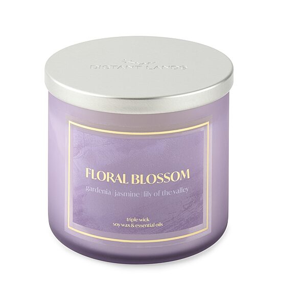 Distant Lands Floral Blossom 3-Wick Scented Jar Candle