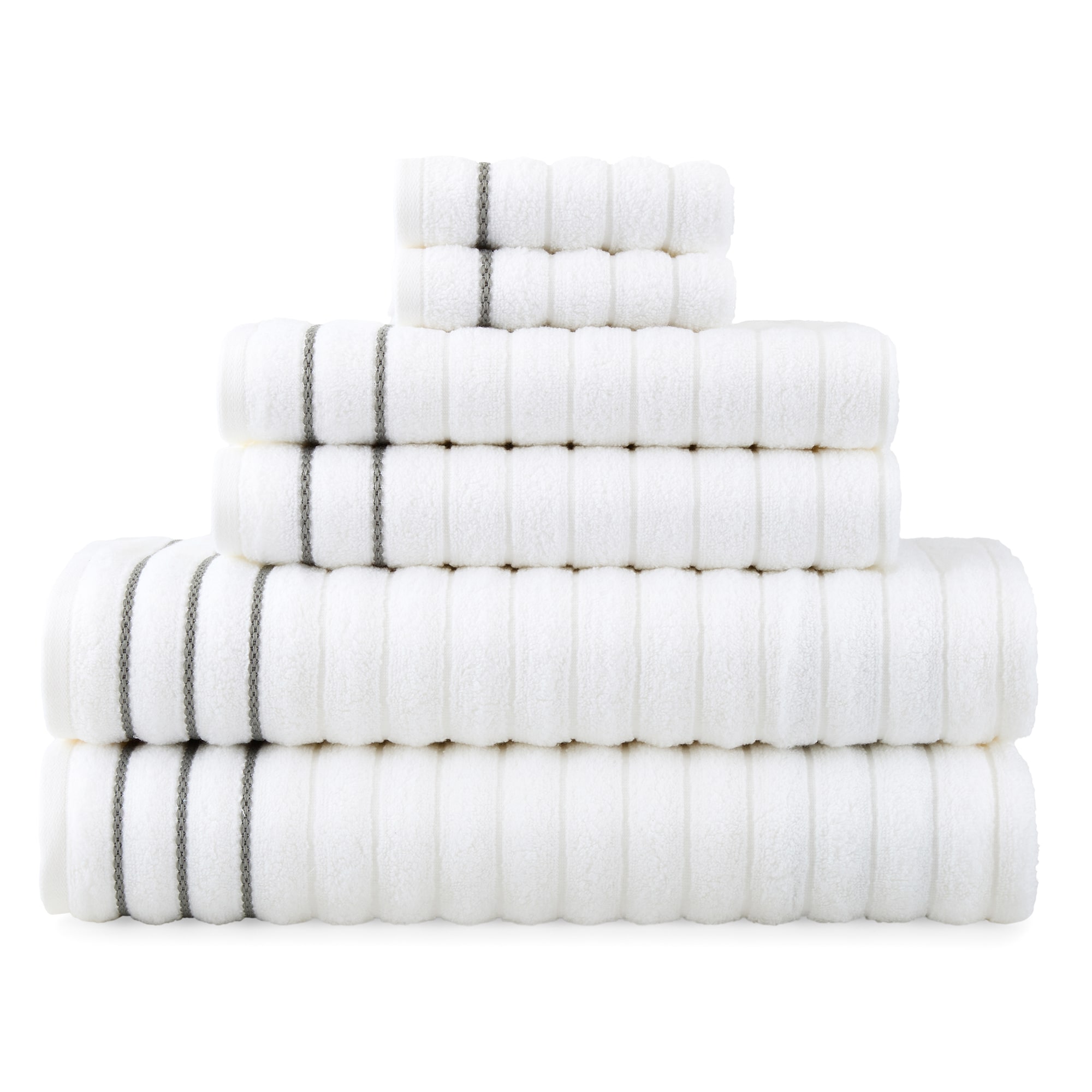 Home Expressions 6-pc. Ribbed Solid Bath Towel Set