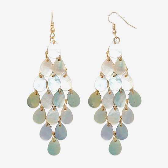 Bijoux Bar Womens White Drop Earrings