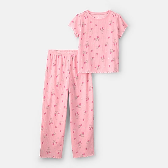 Carter's Little & Big Kid Girls Round Neck Short Sleeve 2-pc. Pajama Set