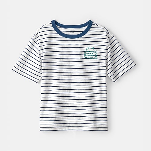 Carter's Little & Big Kid Boys Round Neck Short Sleeve T-Shirt, 8, Blue
