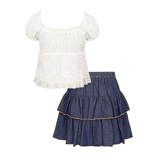 Lilt Big Kid Girls Woven 2-pc. Skirt Set