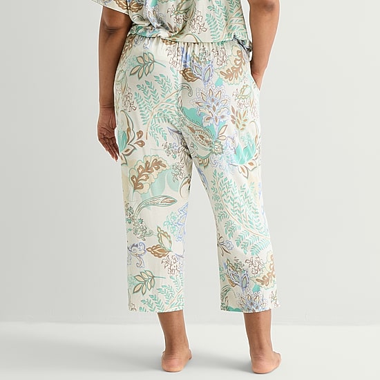 Liz Claiborne Cool and Calm Womens Plus Pajama Capri Pant