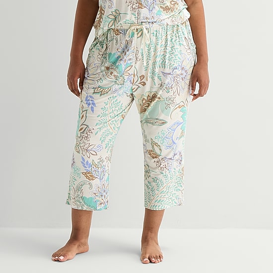 Liz Claiborne Cool and Calm Womens Plus Pajama Capri Pant