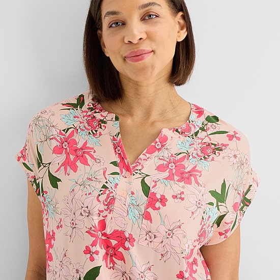 Liz Claiborne Cool and Calm Womens Short Sleeve Y Neck Nightshirt