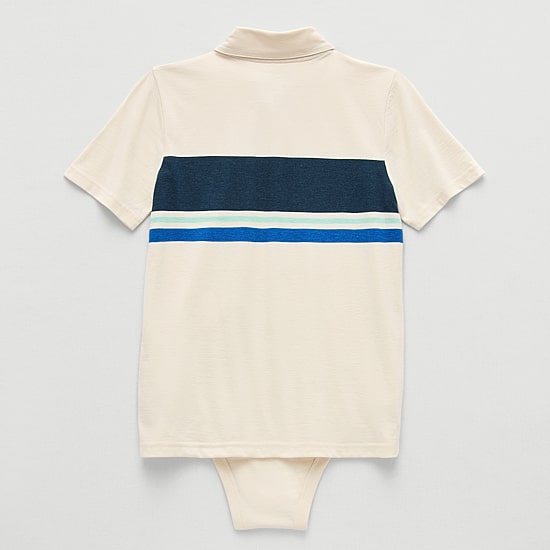 Thereabouts Little & Big Kid Boys Bodysuit Closure Easy-on + Easy-off Adaptive Short Sleeve Bodysuit