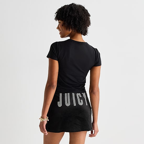 Juicy By Juicy Couture Womens Juniors Crew Neck Short Sleeve Regular Fit Graphic T-Shirt