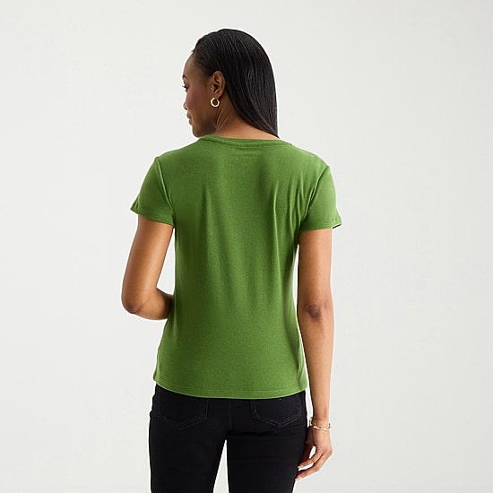Liz Claiborne Womens Tall Crew Neck Short Sleeve T-Shirt