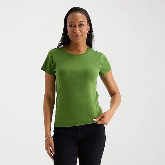 Liz Claiborne Womens Tall Crew Neck Short Sleeve T-Shirt