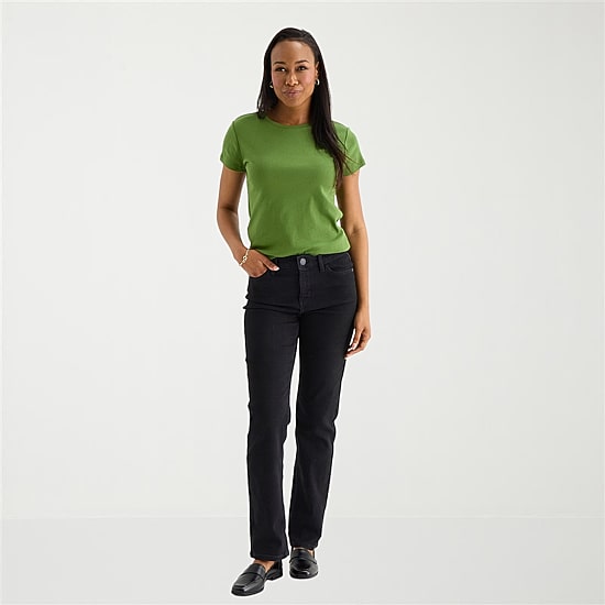 Liz Claiborne Womens Tall Crew Neck Short Sleeve T-Shirt