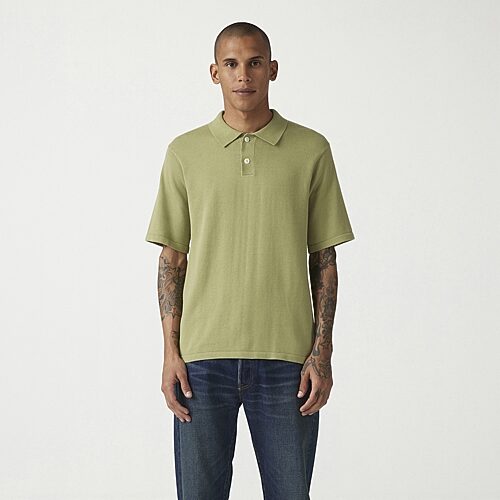 Levi 's Mens Short Sleeve Sweater Polo Shirt In Green
