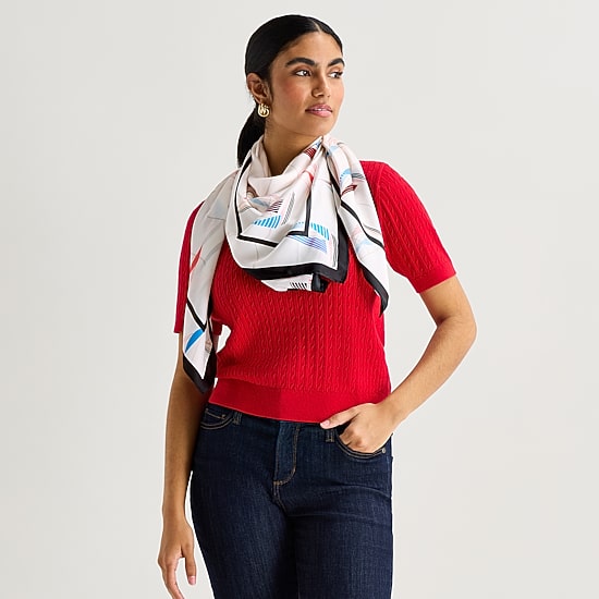 Mixit Sailboat Print Square Scarf