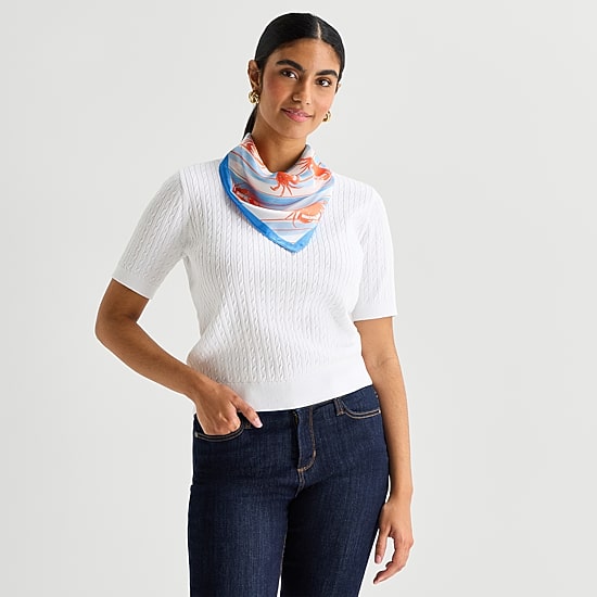 Mixit Crab Print Square Scarf