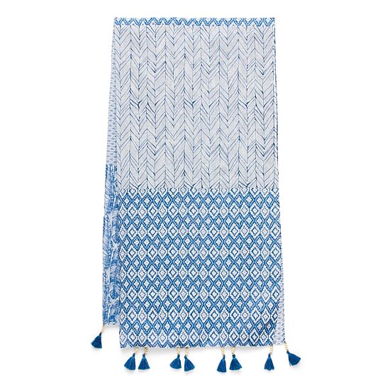a.n.a Tassel Geometric Oblong Scarf