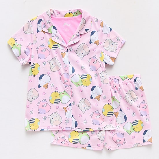Little & Big Kid Girls Squishmallows Crew Neck Short Sleeve 2-pc. Pajama Set