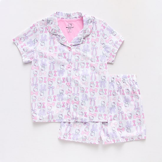 Little & Big Kid Girls Hello Kitty Short Sleeve 2-pc. Pajama Set