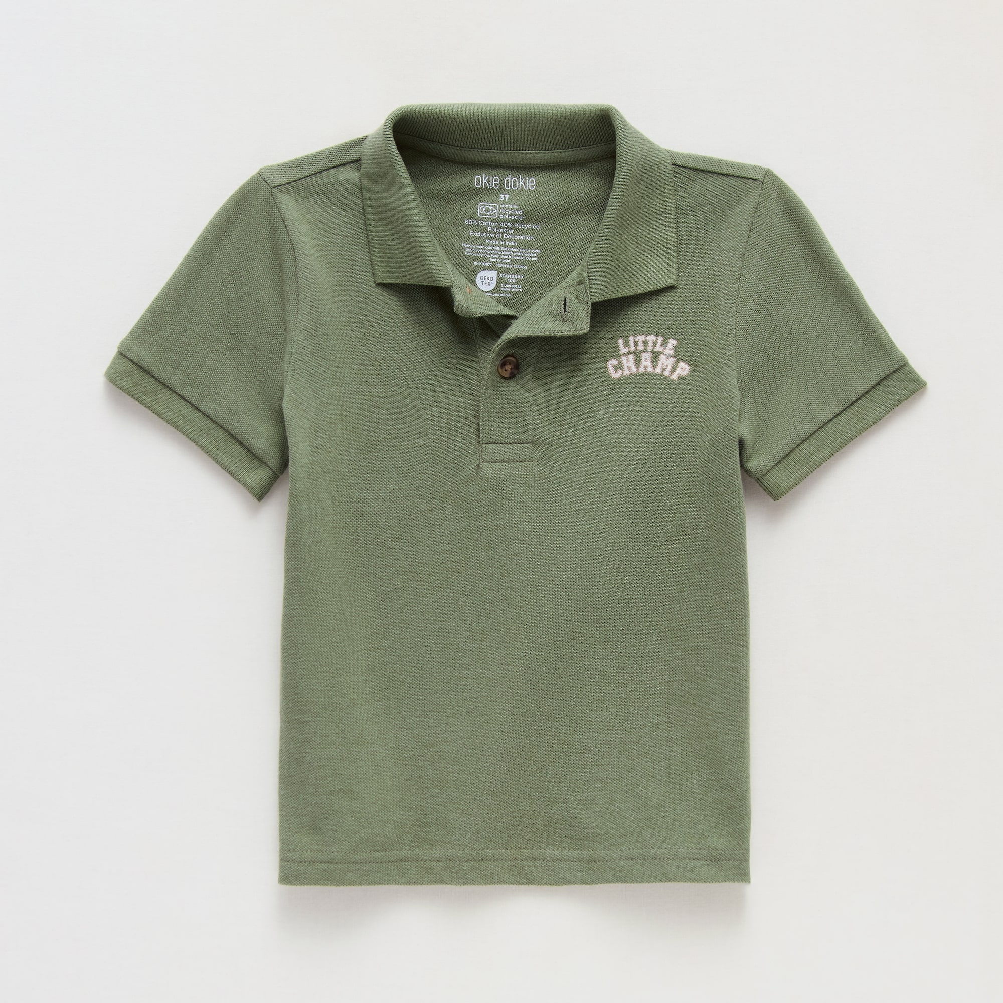 Okie Dokie Toddler & Little Boys Short Sleeve Regular Fit Polo Shirt