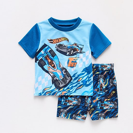 Toddler Boys Hot Wheels Crew Neck Short Sleeve 2-pc. Pajama Set