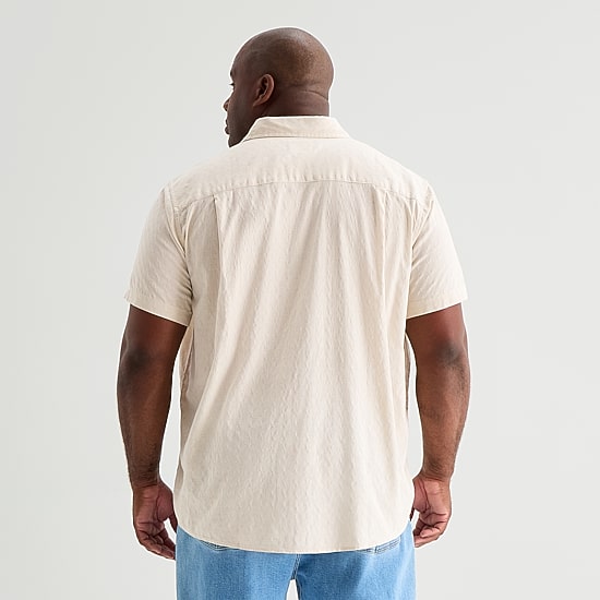 mutual weave Mens Short Sleeve Regular Fit Big and Tall Button-Down Shirt