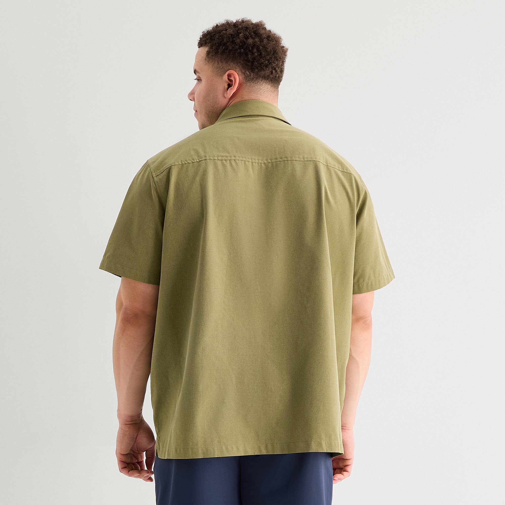 Stylus Mesh Mens Short Sleeve Big and Tall Camp Shirt
