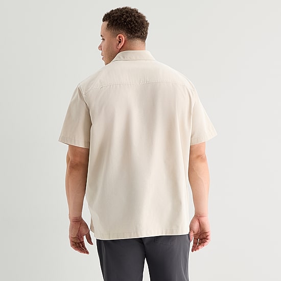 Stylus Mesh Mens Short Sleeve Big and Tall Camp Shirt