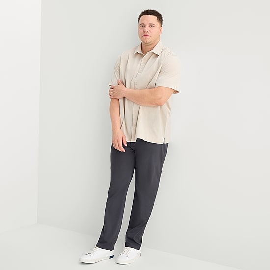 Stylus Mesh Mens Short Sleeve Big and Tall Camp Shirt