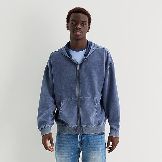 Arizona Mens Long Sleeve Fleece Zipper Hoodie