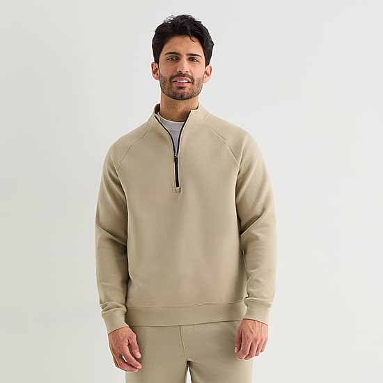 Xersion Mens Mock Neck Long Sleeve Active Quarter-Zip Pullover