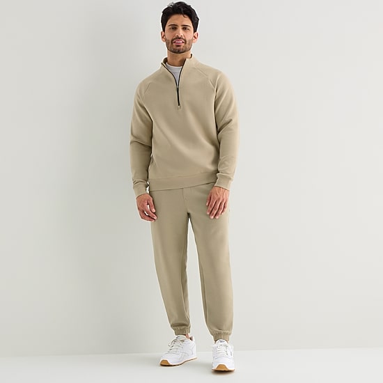 Xersion Mens Mock Neck Long Sleeve Active Quarter-Zip Pullover