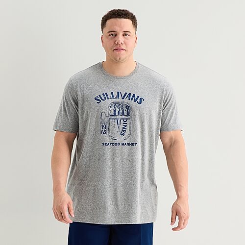 St. John's Bay Mens Crew Neck Short Sleeve Classic Fit Big and Tall Graphic T-Shirt, 4x-large Tall, Gray