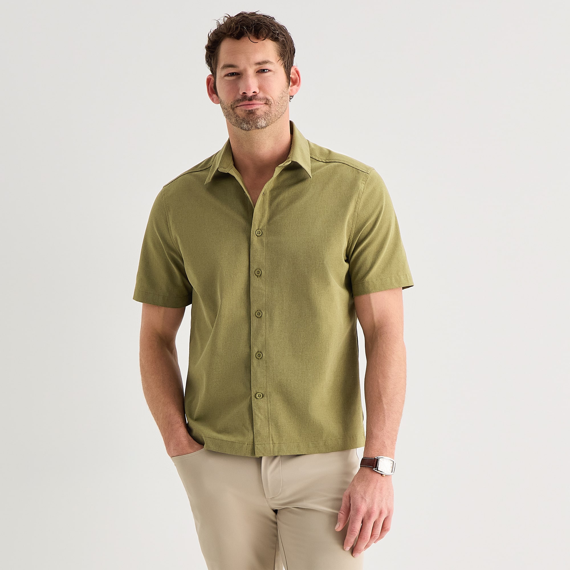 Stylus Mesh Mens Short Sleeve Camp Shirt