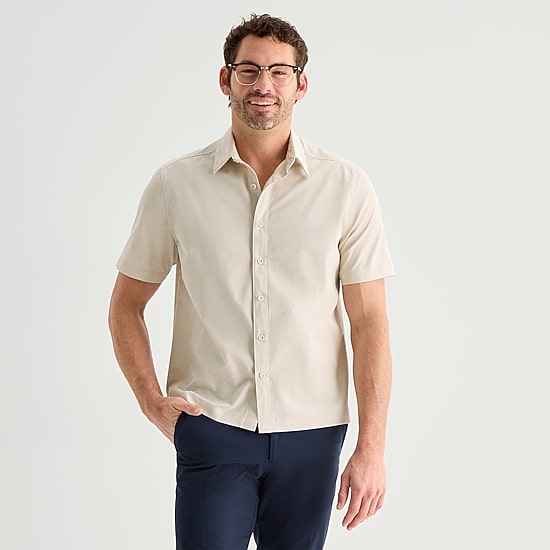 Stylus Mesh Mens Short Sleeve Camp Shirt
