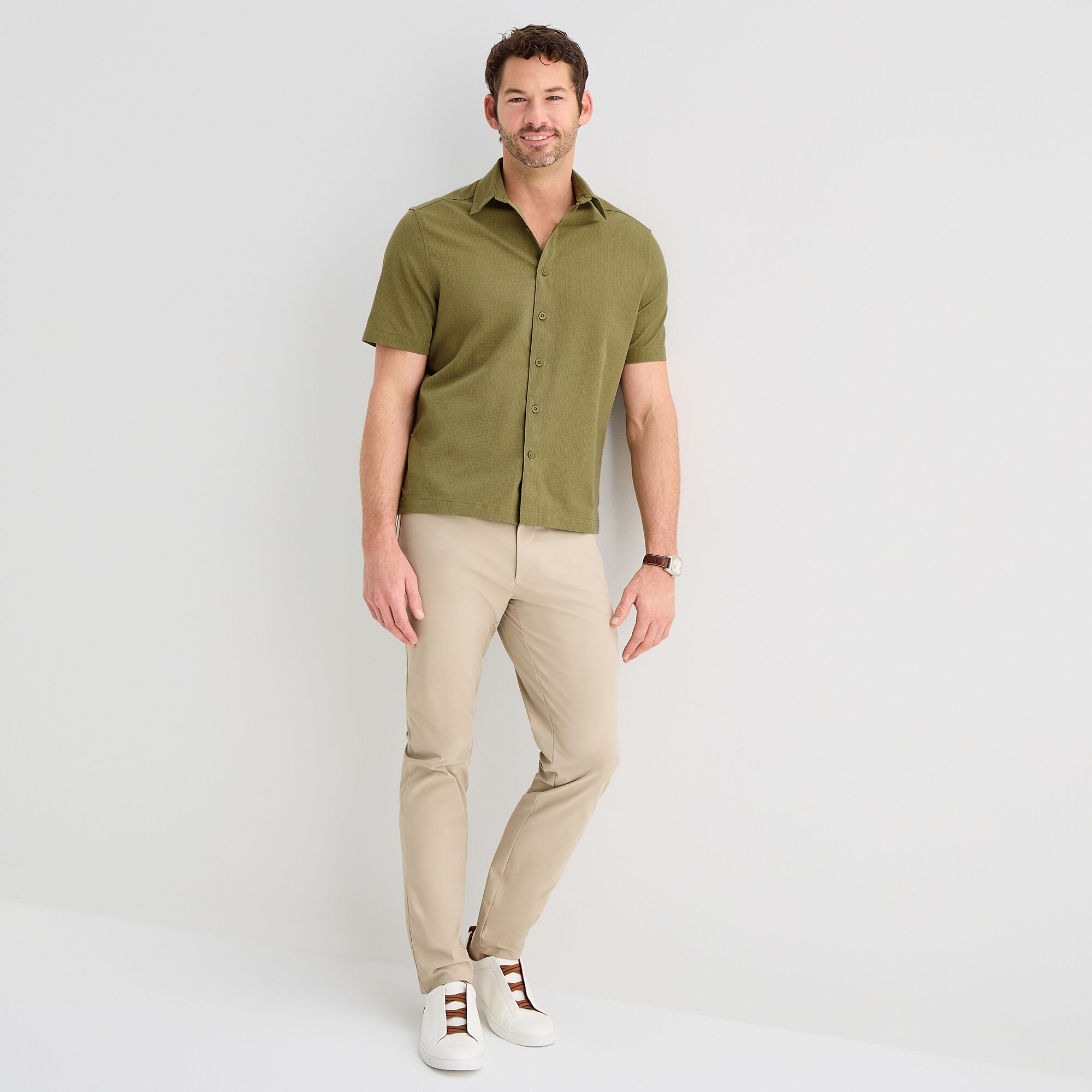 Stylus Mesh Mens Short Sleeve Camp Shirt