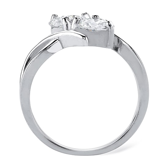 DiamonArt® Womens 2 CT. T.W. White Cubic Zirconia Sterling Silver Round Cocktail Ring