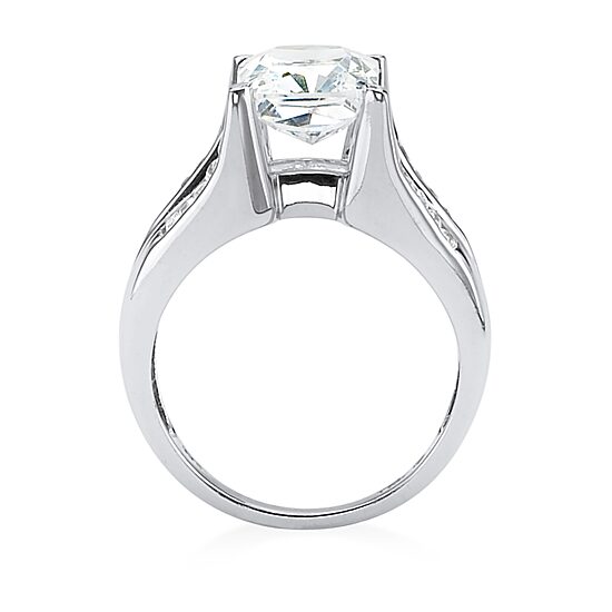 DiamonArt® Womens 4 3/4 CT. T.W. White Cubic Zirconia Platinum Over Silver Rectangular Engagement Ring