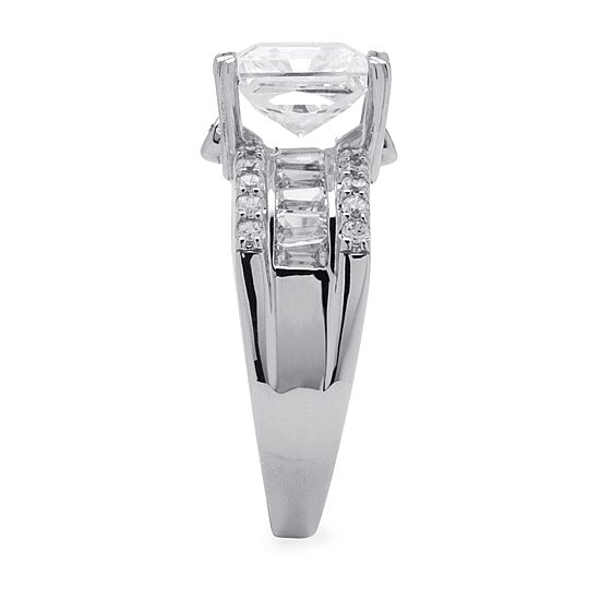 DiamonArt® Womens 3 1/2 CT. T.W White Cubic Zirconia Platinum Over Silver Square Engagement Ring